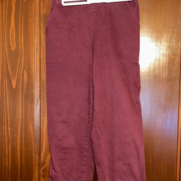 Women’s high-rise skinny ankle pull-on maroon pants - Picture 1 of 6